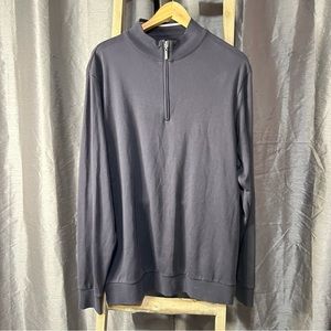 Peter Millar pima cotton quarter zip long sleeve pull over light weight shirt L